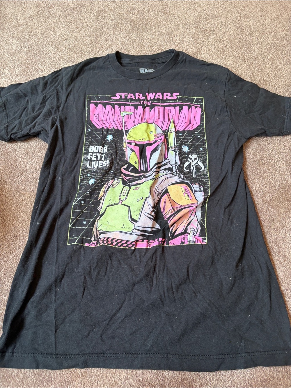 Star Wars Neon Boba Fett Graphic Tee - Black, Neon Green, Pink